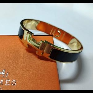 Hermès clic H bracelet noir